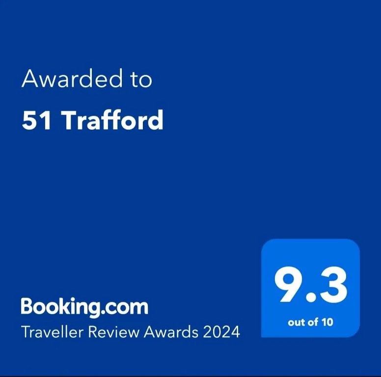 Booking.com Traveller Review Award certificate for 51 Trafford property