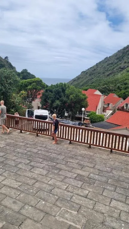 Ocean and mountain views from the property's elevated deck area