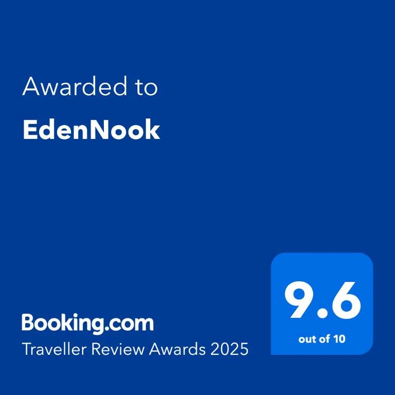 Booking.com Traveller Review Awards 2025 certificate for EdenNook property