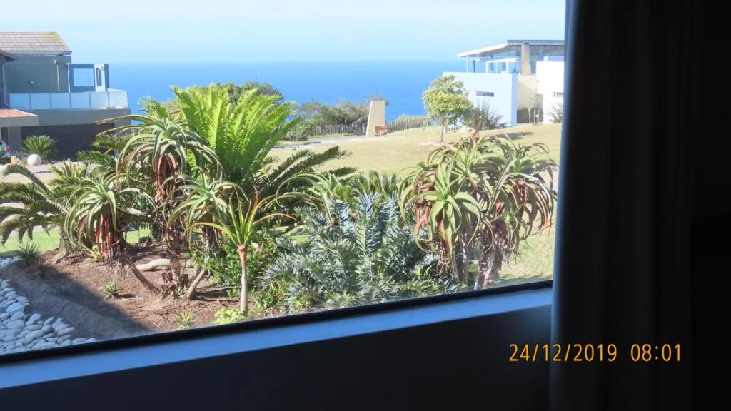 Ocean view with coastal gardens and modern properties on hillside